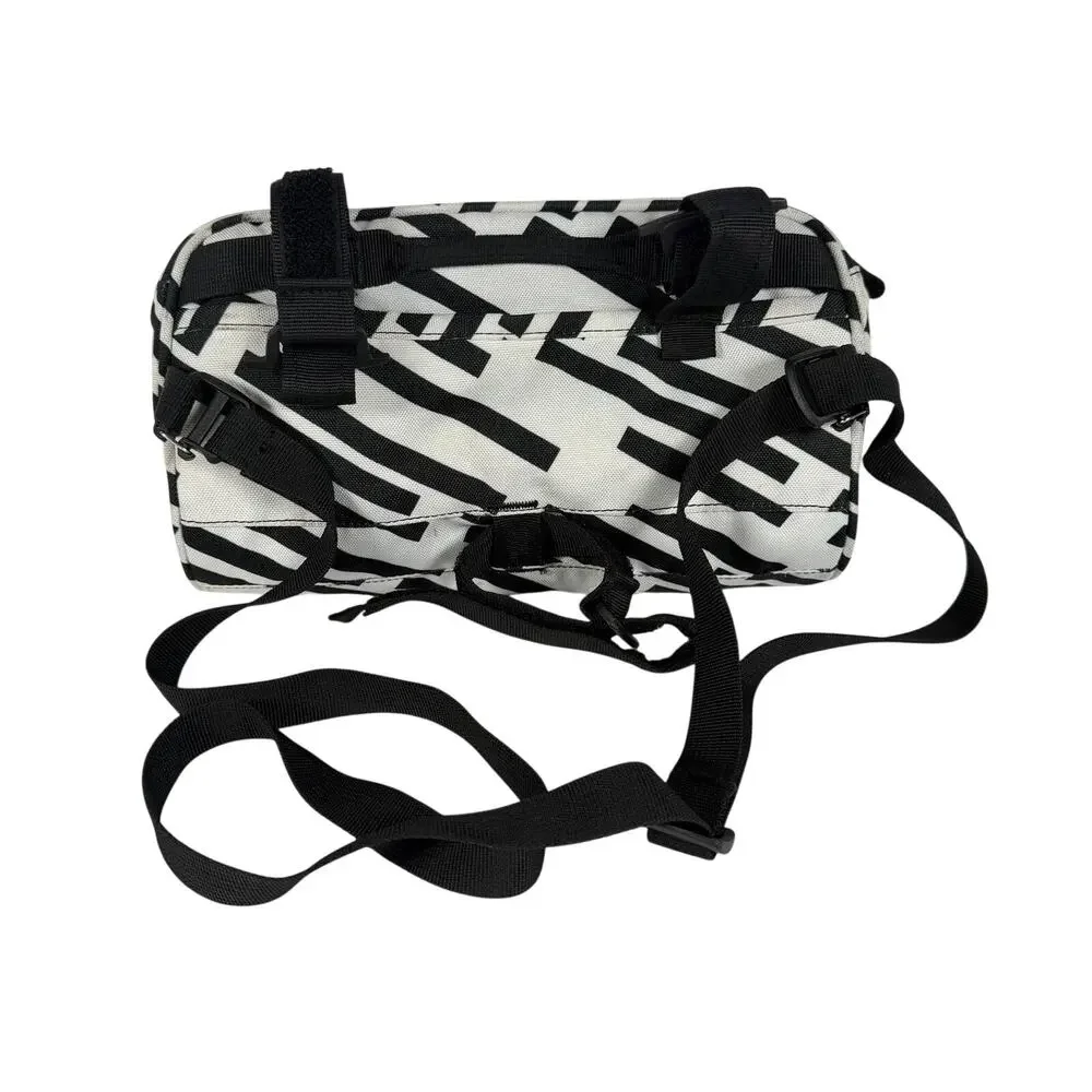 Po Campo Handlebar Bag Medium Black White Stripe Bike Cycling Shoulder Strap